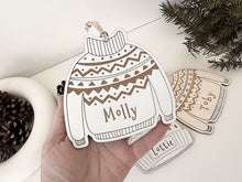 Load image into Gallery viewer, Personalised Christmas Tree Jumper/Hat Decorations