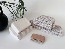 Load image into Gallery viewer, Ceramic Soap Dish/ Cotton Cloth & Nail Brush