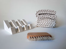 Load image into Gallery viewer, Ceramic Soap Dish/ Cotton Cloth & Nail Brush