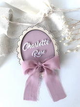 Load image into Gallery viewer, Personalised Scallop Vintage Baby Name Plaque