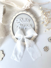 Load image into Gallery viewer, Personalised Scallop Vintage Baby Name Plaque