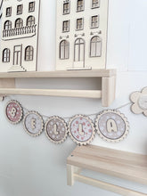 Load image into Gallery viewer, Personalised Wood Name Flower Bunting/Garland