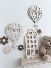 Load image into Gallery viewer, Nursery/Bedroom Wooden/Cotton Wall Flower Decor Hanging Set Of Four