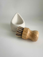 Load image into Gallery viewer, Wooden Brush & Ceramic Holder