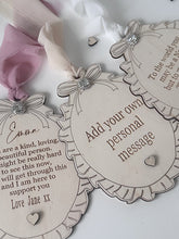 Load image into Gallery viewer, Personalised Wooded Ruffle Bow Keepsake Gift Sign