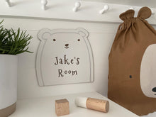 Load image into Gallery viewer, Pier Bear Children's Room Sign