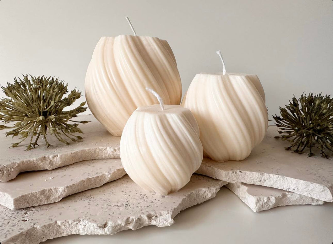Set Of Three Soy Swirl Candles
