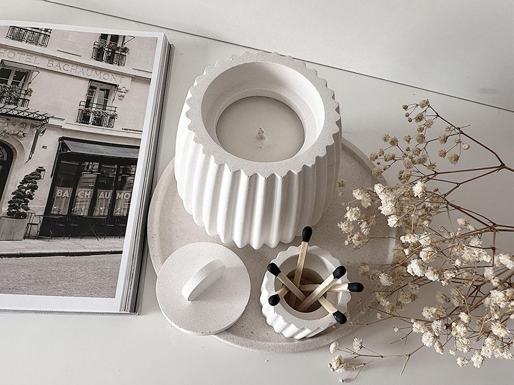 Fragrance Ribbed Ceramic Soy Candle
