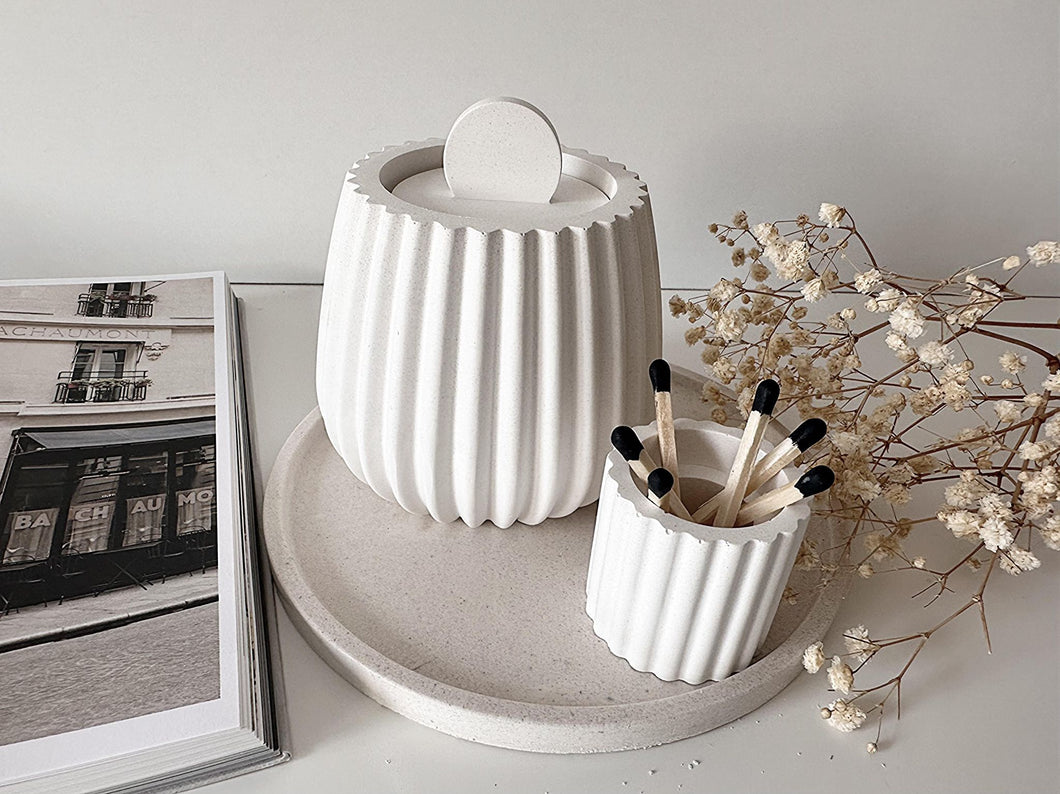 Fragrance Ribbed Ceramic Soy Candle