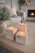 Load image into Gallery viewer, Marbled Cube Candle Holders
