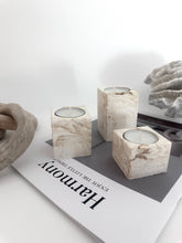 Load image into Gallery viewer, Marbled Cube Candle Holders
