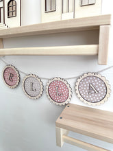 Load image into Gallery viewer, Personalised Wood Name Flower Bunting/Garland

