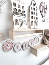 Load image into Gallery viewer, Personalised Wood Name Flower Bunting/Garland
