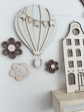 Load image into Gallery viewer, Nursery/Bedroom Wooden/Cotton Wall Flower Decor Hanging Set Of Four
