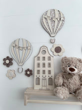 Load image into Gallery viewer, Nursery/Bedroom Wooden/Cotton Wall Flower Decor Hanging Set Of Four
