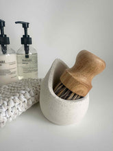 Load image into Gallery viewer, Wooden Brush &amp; Ceramic Holder
