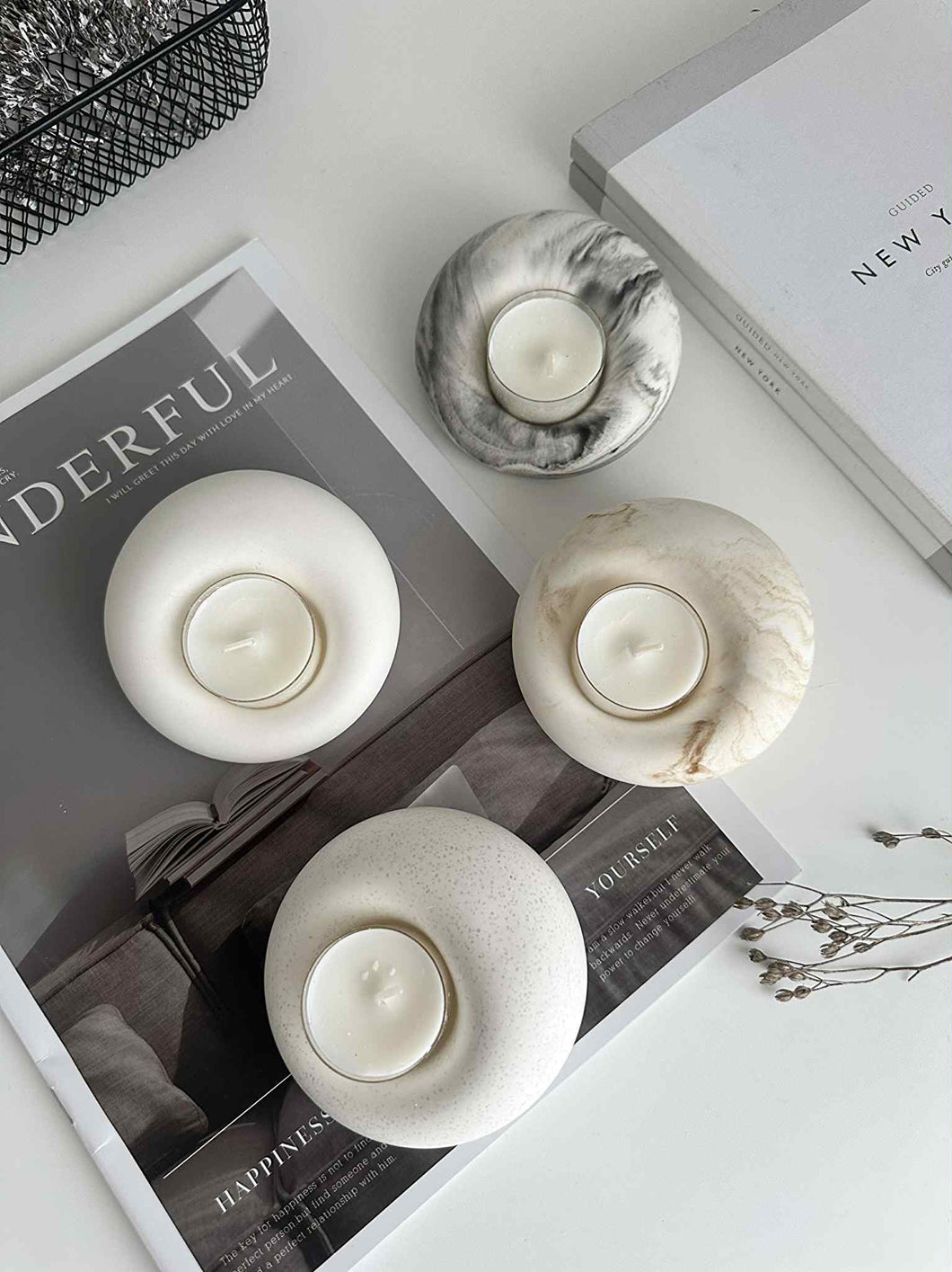 Pebble Tea Light/Ring Holder