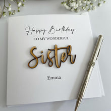 Load image into Gallery viewer, Personalised Happy Birthday Sister Card
