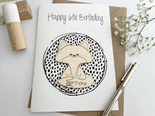 Load image into Gallery viewer, Personalised Fox Children&#39;s Birthday Card
