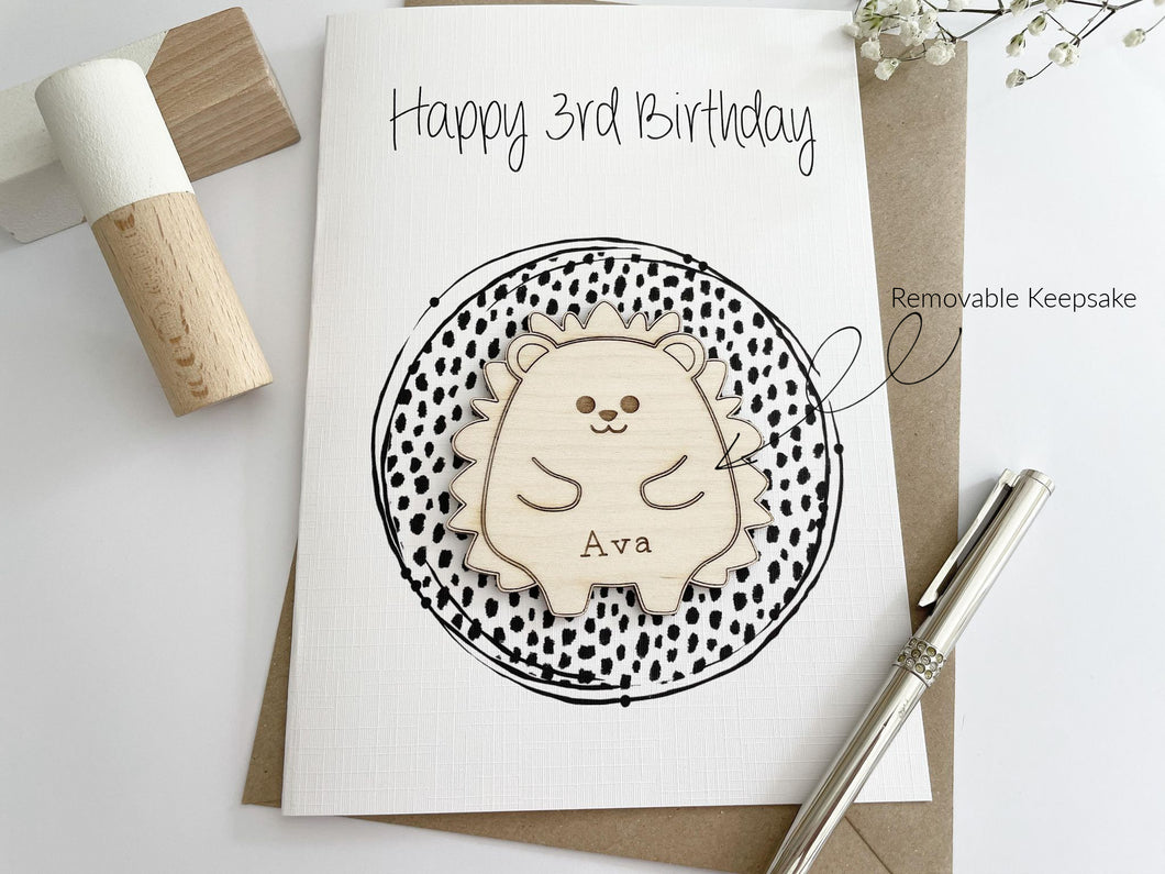 Personalised Hedgehog Children's Birthday Card
