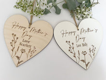 Load image into Gallery viewer, Botanical Happy Mother&#39;s Day Personalised Heart
