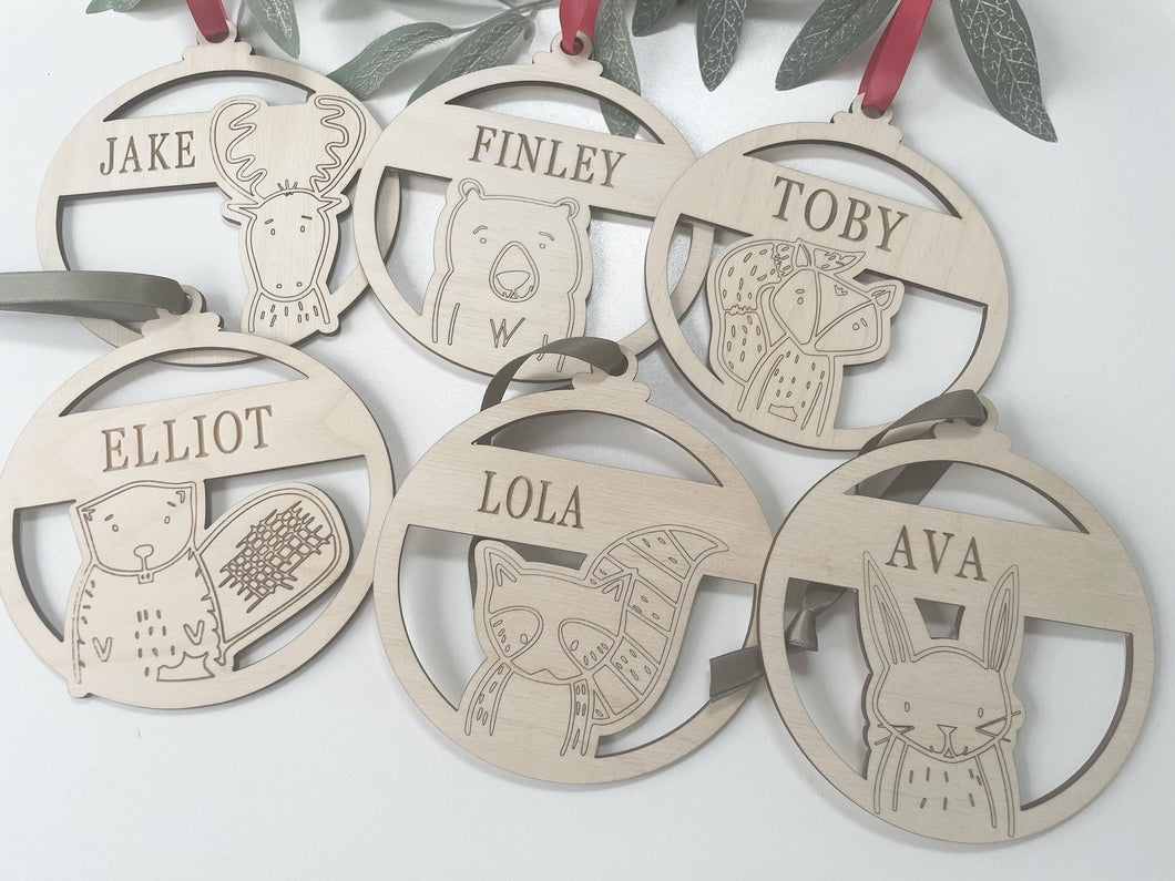 Forest Animal Christmas Baubles