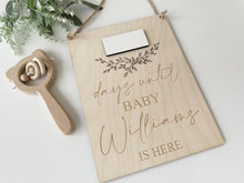 Load image into Gallery viewer, Baby Arrival Personalised Countdown Wall Hanging
