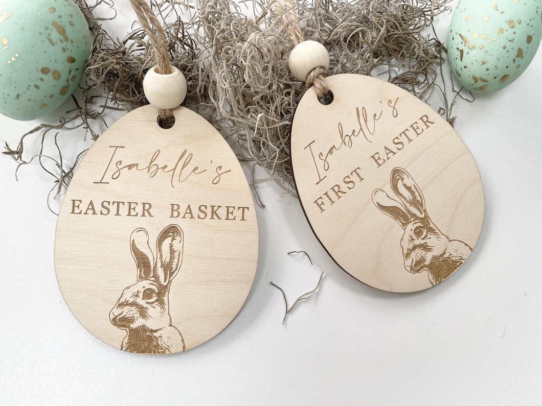 First Easter/Basket Rabbit Personalised Tag